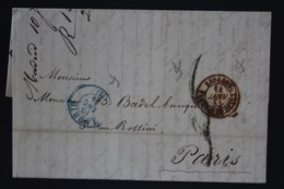 Letter Madrid  Espagne Par Marseille To Paris 1855 - ...-1850 Préphilatélie