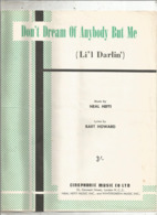 Partition Musicale Ancienne  , NEAL HEFTI , BART HOWARD , DON'T DREAM OF ANYBODY BUT ME , Frais Fr 1.85e - Partitions Musicales Anciennes