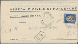 Italien: 1951. Piego "Monoscritti Apperti Raccomandati" Da Pordenone Per Porcia Affrancata Con Il 55 - Gebraucht