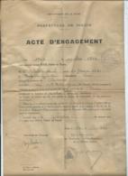 ACTE D'ENGAGEMENT DEFENSE PASSIVE DE PARIS 1944, PREMIER SECOURS, ETUDIANT NE A NEUILLY EN DUN, WW2 2ème GUERRE MONDIALE - 1939-45