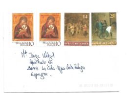 B406 / BELGIEN - Gemälde  Auf Brief Von 2019 (4 Marken) - Briefe U. Dokumente