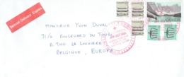 Multi Stamp Special Delivery Exprès Avec Cachet Electronic Mail Du 28 Oct 1986 De Québec Vers La Belgique - Airmail: Special Delivery