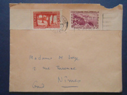 1938 - LETTRE ALGÉRIE CAD De ALGER GARE OMEC PASSEZ L'HIVER Avec AFFRANCHISSEMENT COMPOSÉ Pour NIMES FRANCE - Covers & Documents