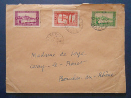 1936 - LETTRE ALGÉRIE CAD De ALGER GARE Avec AFFRANCHISSEMENT COMPOSÉ Pour CARRY LE ROUET FRANCE - Cartas & Documentos