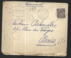 Monaco Lettre En Recommandé Du 31 12 1901  Pour  Paris  Affranchissement 40 C - Briefe U. Dokumente