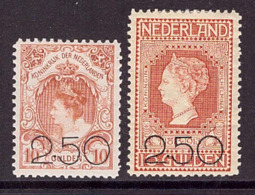 Niederlande 99-100 Ungebraucht 10 G Werte Mit Aufdruck (21932) - Unused Stamps