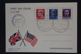 Italy First Day Cover  Sa 10, 12 , 43  Inaugurazione Servizio Postale  Napoli 10-12-1943 - Occup. Anglo-americana: Napoli