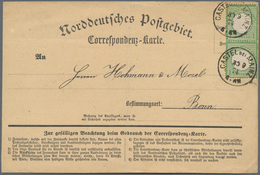 Deutsches Reich - Brustschild: 1872, Großer Schild 1 Kr. Seltene B-Farbe Dunkelgrün Paar Auf Karte M - Brieven En Documenten