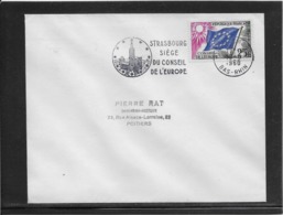 Timbres De Service - Conseil De L'Europe Sur Lettre - Storia Postale