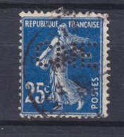 France Perfin Perforé Lochung 'CNE' 1907 Mi. 119, 25c. Semeuse (2 Scans) - Gebraucht