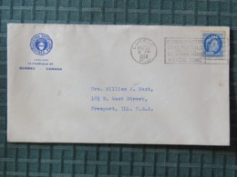 Canada 1954 Cover Quebec To USA - Queen - China Shop Logo - Lettres & Documents