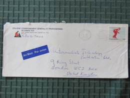 Canada 1980 Cover Quebec To England - Lake Placid - Ski - Winter Olympic Games - Cartas & Documentos