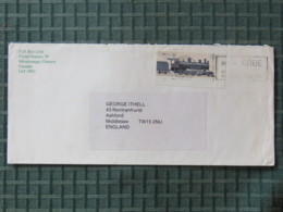 Canada 1987 Cover Mississauga To England - Train - Cartas & Documentos