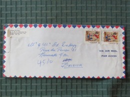 Canada 1985 Cover Niagara On The Lake To Belgium - Christmas - Annunciation By Angel - Cartas & Documentos