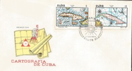 U) 1973 CARIBE,CARIBBEAN CARTOGRAPHY, MAPS, ARRIVAL POINTS,FDC - Brieven En Documenten