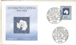 ALEMANIA FDC BONN 1981 ANTARTIDA ANTARCTIC POLO SUR - Traité Sur L'Antarctique