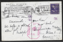 1940 USA Postcard To GERMANY - OKW CENSOR MACHINE MARKING & BRITISH CENSOR - Briefe U. Dokumente