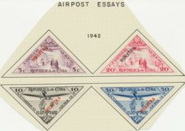 CUBA 1942 450th Anniversary Of The Discovery Of America 5 C - 50 C 4 Different ESSAYS - Imperforates, Proofs & Errors