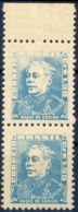 BRAZIL 1954 Duke Of Caxias 1.50 Cr. Light Blue U/M Pair VARIETY: MISSING COLOR - Nuovi