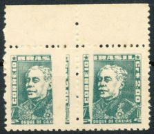 BRAZIL 1956 Rui Barbosa 2 Cr. VF U/M Marginal Pair MAJOR VARIETY: MISSING COLOR - Unused Stamps