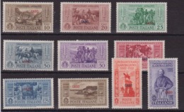 328 **  1933 Caso - Garibaldi N. 17/26. Cat. € 600,00. SPL - Aegean (Caso)