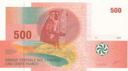 BILLET-BANQUE CENTRALE DES COMORES  CINQ CENTS  FRANCS - Comore