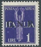 1944 RSI POSTA AEREA 1 LIRA VERONA MNH ** - RB6-6 - Poste Aérienne