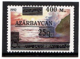 Azerbaijan 1994 . Ovpt L=9mm,1v:400m On Ovpt 25q On Caspian Sea 15k.  Michel # 165 II - Azerbeidzjan