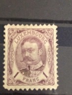 Luxembourg 1908 Grand Duke William IV 1F Purple Mint SG 170 Yv 83 Mi 81 - 1906 Guglielmo IV