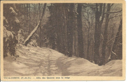 VIC LE COMTE - L'allée Des Quaires Sous La Neige - Vic Le Comte