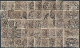 Italien: 1927, Air Mail 1,20 Lire Brown, 50 Stamps Used, Sassone Catalogue Value 7.500,- - Lotti E Collezioni