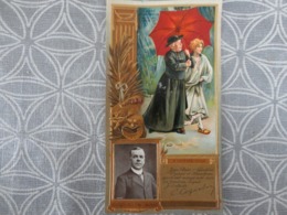 CHROMO GRAND FORMAT EN RELIEF LU LEFEVRE UTILE COQUELIN AINE L'ABBE CONSTANTIN LITHO GOOSSENS - Lu