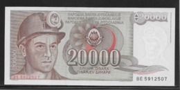 Yougoslavie - 20000 Dinara - Pick N°95 - NEUF - Yugoslavia
