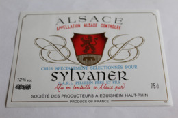 Etiquette Neuve Vin D Alsace Sylvaner 12o - Riesling