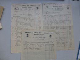 86 Chapelle-Bâton Maréchal H. Lochon, Lot De 3 Factures Illustrées Baron Souville 1905 Ref651 ; PAP06 - Agriculture