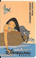 PASS--DISNEY-DISNEYLAND PARIS-1996-POCAHONTAS-ENFANT-V°SPEOS S 069624 En Haut A Droite-VALIDE 1 JOUR Saison Basse-TBE - Disney Passports