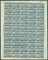 ARGENTINA: GJ.304, 1910 4c. Fort, Complete Sheet Of 50 Stamps, Unmounted But With Some Stain Spots In Some Stamps, All T - Sonstige & Ohne Zuordnung