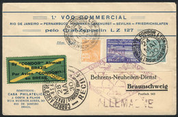 BRAZIL: 24/MAY/1930 Rio De Janeiro - Braunschweig (Germany), Via ZEPPELIN: Cover Franked By Sc.4CL3 + 500Rs. Definitive, - Autres & Non Classés