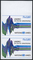 UNITED NATIONS - GENEVE: Sc.82, 1979 80c. Seismography, Rare IMPERFORATE PAIR, MNH, Excellent Quality! - Altri & Non Classificati