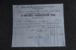 Facture Ancienne - THIERS, J.MICHEL, GAUDISSIER Fils, Coutellerie, Mercerie, Rubannerie, Chaussures. - 1800 – 1899