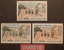 R1949/1051 - 1961 - MEDEA - N°1318 NEUFS** - VARIETE ➤➤➤ Timbre Normal En Haut / Monument Vert-olive / Monument Orange - Neufs