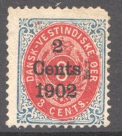 DWI  «2 Cents 1902» Surcharge On   3 Cents  Sc 27  Used - Danimarca (Antille)