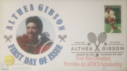 V) 2013 USA, ALTHEA GIBSON, TENNIS PLAYER, WITH SLOGAN CANCELATION IN BLACK, FDC - 2011-...