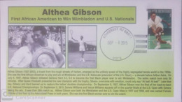 V) 2015 USA, ALTHEA GIBSON, FIRST AFRICAN AMERICAN TO WIN WIMBLEDON AND U.S NATIONALS, BLACK CANCELLATION, OVERPRINT IN - 2011-...