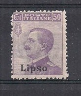 COLONIE ITALIANE EGEO/LIPSO  1912 SOPRASTAMPATO SASS. 7 MNH XF - Ägäis (Lipso)