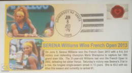 V) 2013 USA, SERENA WILLIAMS, WINS FRENCH OPEN 2013, TENNIS PLAYER, FOREVER STAMPS, BLACK CANCELLATION, OVERPRINT IN BLA - 2011-...