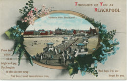 UK BLACKPOOL Ca. 1900, Thoughts Of You At BLACKPOOL, Rare Used Postcard - Blackpool