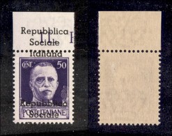 EMISSIONI LOCALI - TERAMO - 1944 - 50 Cent (6d) Con Soprastampa Spostata E Sul Bordo Foglio - Gomma Integra - Autres & Non Classés