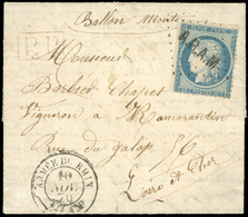 O N°37, LE DAGUERRE. 20c. Siège Obl. ARAM Sur Lettre Frappée Du CàD ARMEE DU RHIN Du 10 NOVEMBRE 1870 à Destination Du L - Guerre De 1870