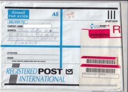 AMOUNT 7.50, POST SHOP STICKER STAMP ON REGISTERED PLASTIC COVER, 1992, NEW ZEELAND - Lettres & Documents